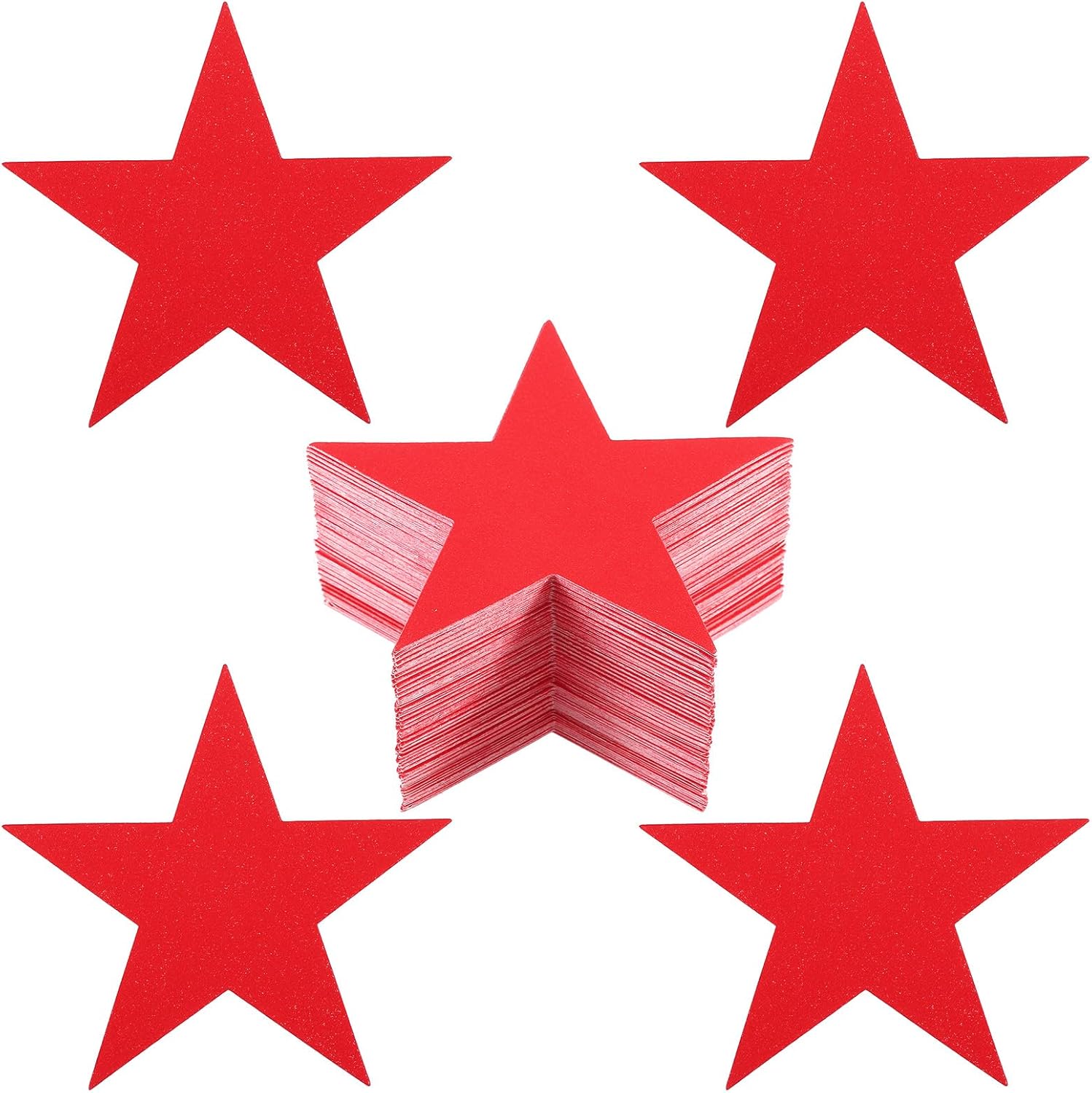 PATIKIL Star Cutouts, 150 Pack Star Cutout Paper Stars for Classroom Decoration DIY Craft Project Bulletin Board Wall Poster, Red