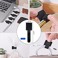 Vista 6 de ELII Kit de gestión de cables de 302 piezas, 4 fundas para cables, 45 clips para cables, 11 soportes para cables, 22 correas organizadoras de cables