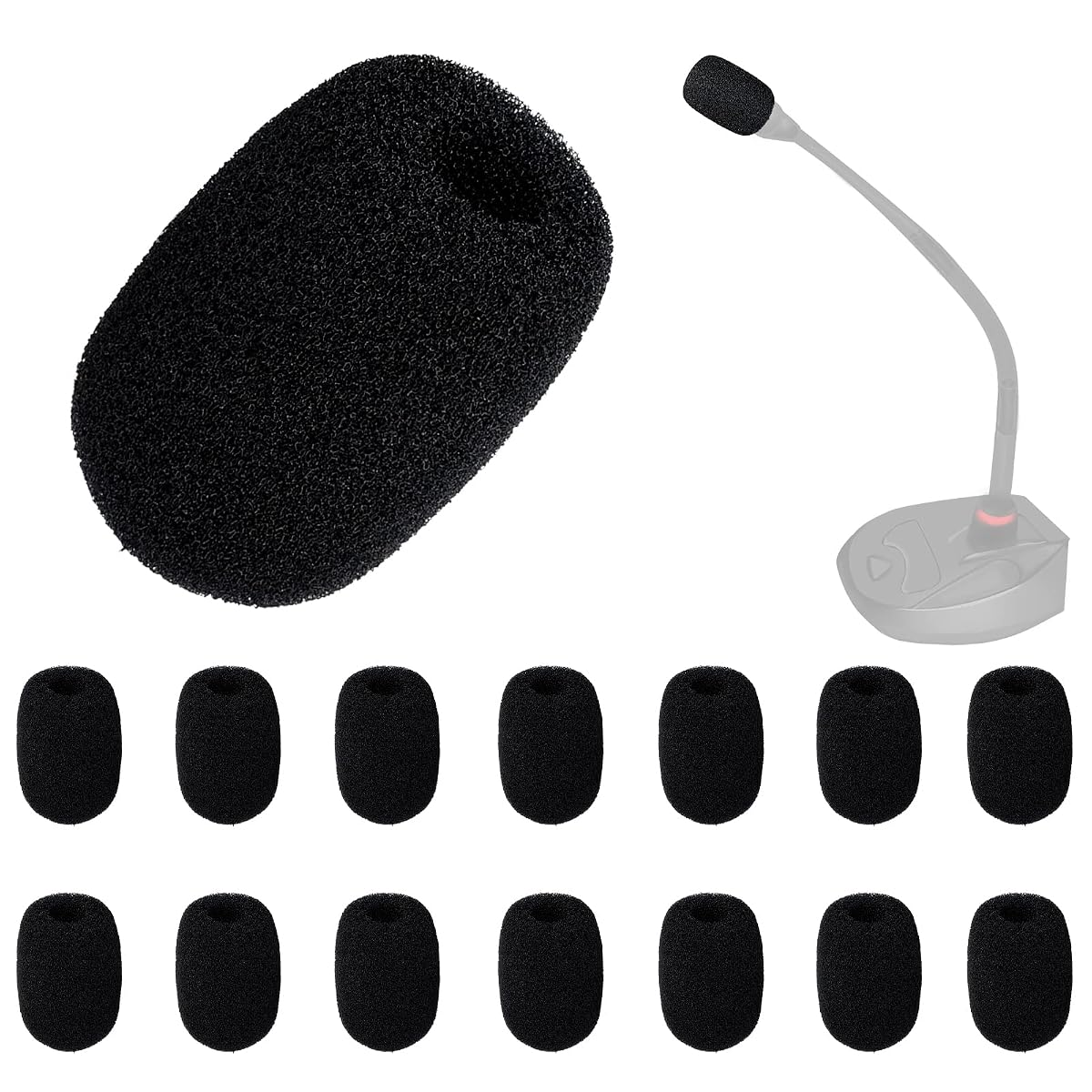 LUTER 15pcs Mini Foam Microphone Windscreens, High Density Foam Mic Covers for