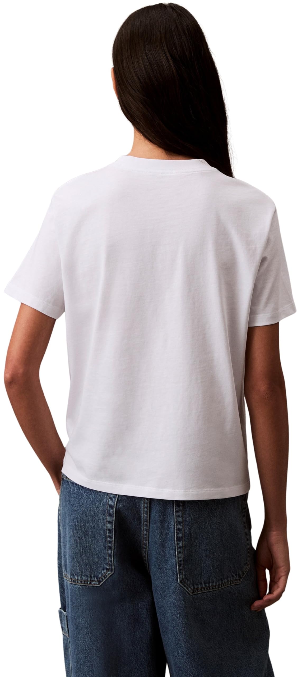 Calvin Klein Camiseta de Manga Corta Mujer Hero Classic Monologo tee con Cuello Redondo