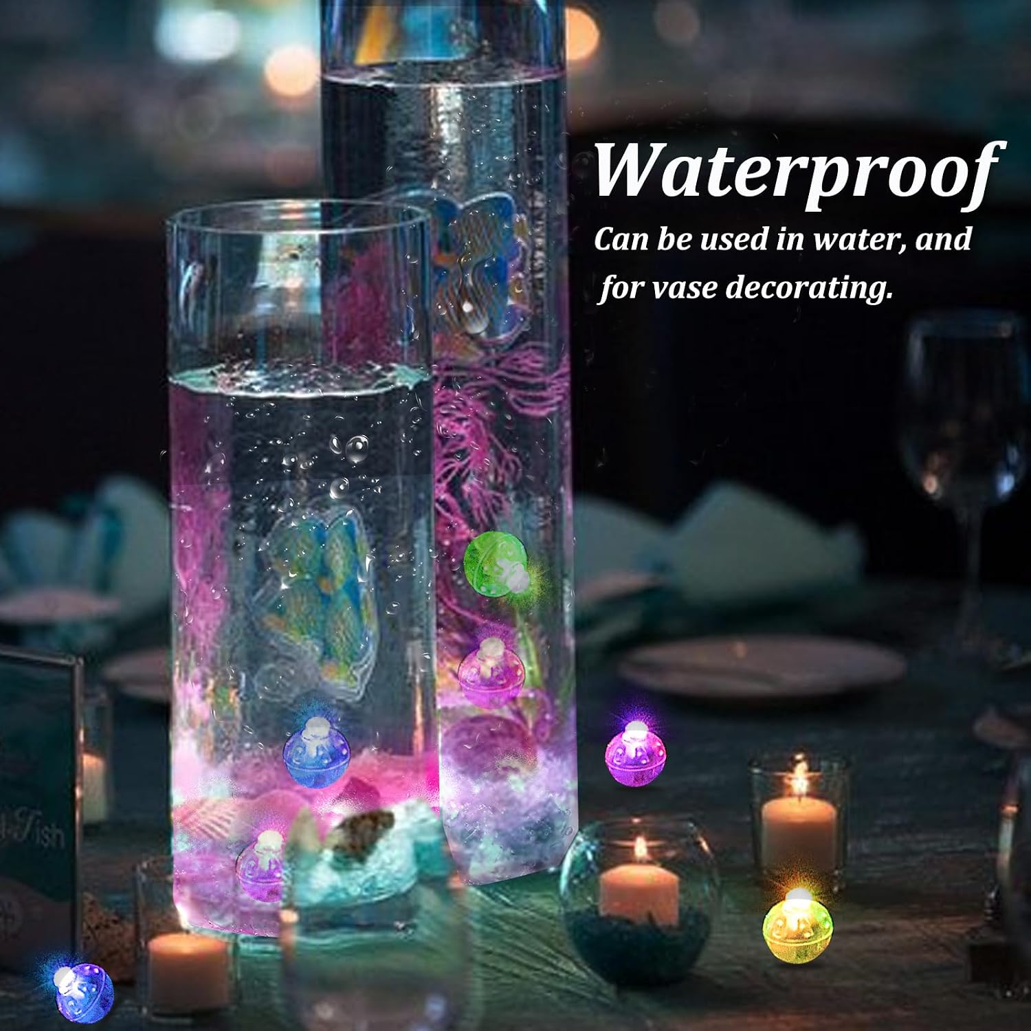 AIKEI 50pcs LED Balloon Lights,Mini Balls Lights,Long Standby Time Waterproof Led Light for Paper Lantern Easter Halloween Christmas Wedding Birthday Party Decoration Colorful image 4