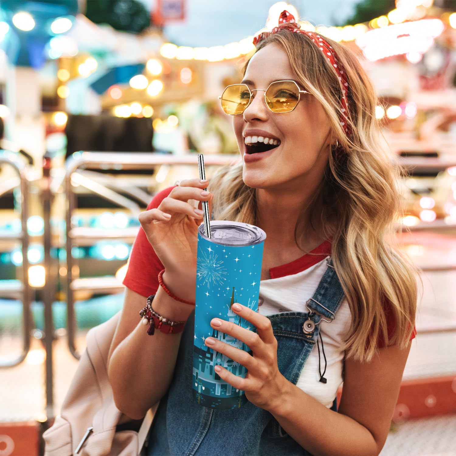 Cartoon Mouse Skinny Tumblers for Adults Cartoon Gifts for Women Adults 20 Oz Reusable with Lid and Straw Stainless Steel Insulated Travel Coffee Mug Cup - Image 7