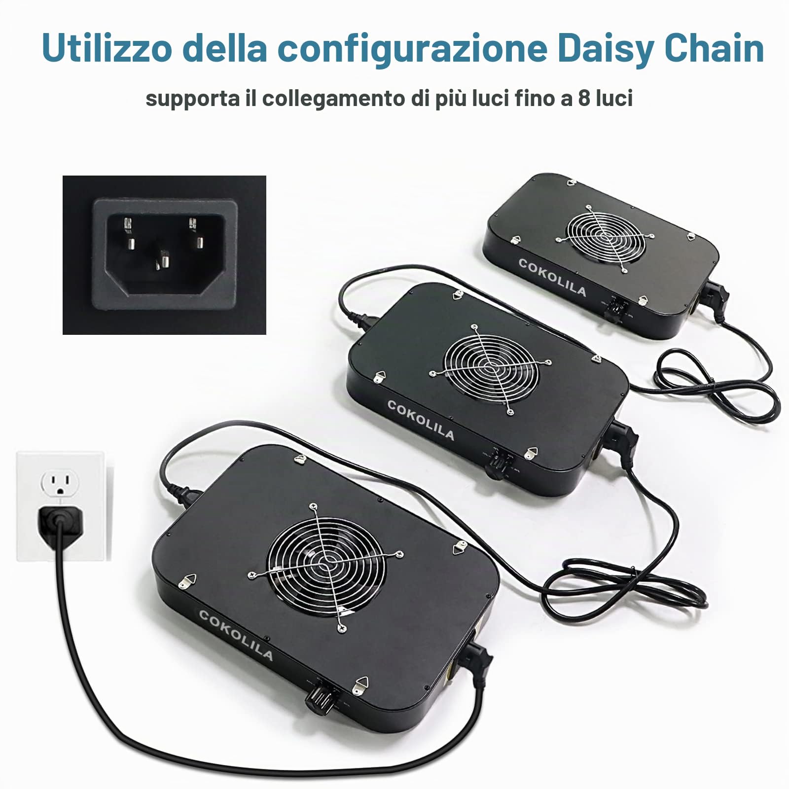 COKOLILA 1200w Dimmerabile Lampada per Piante, High PPFD Sunlike Spettro Completo lampada da coltivazione, luce piante con UV e IR, Funzione catena margherita per piante e verdure da interno