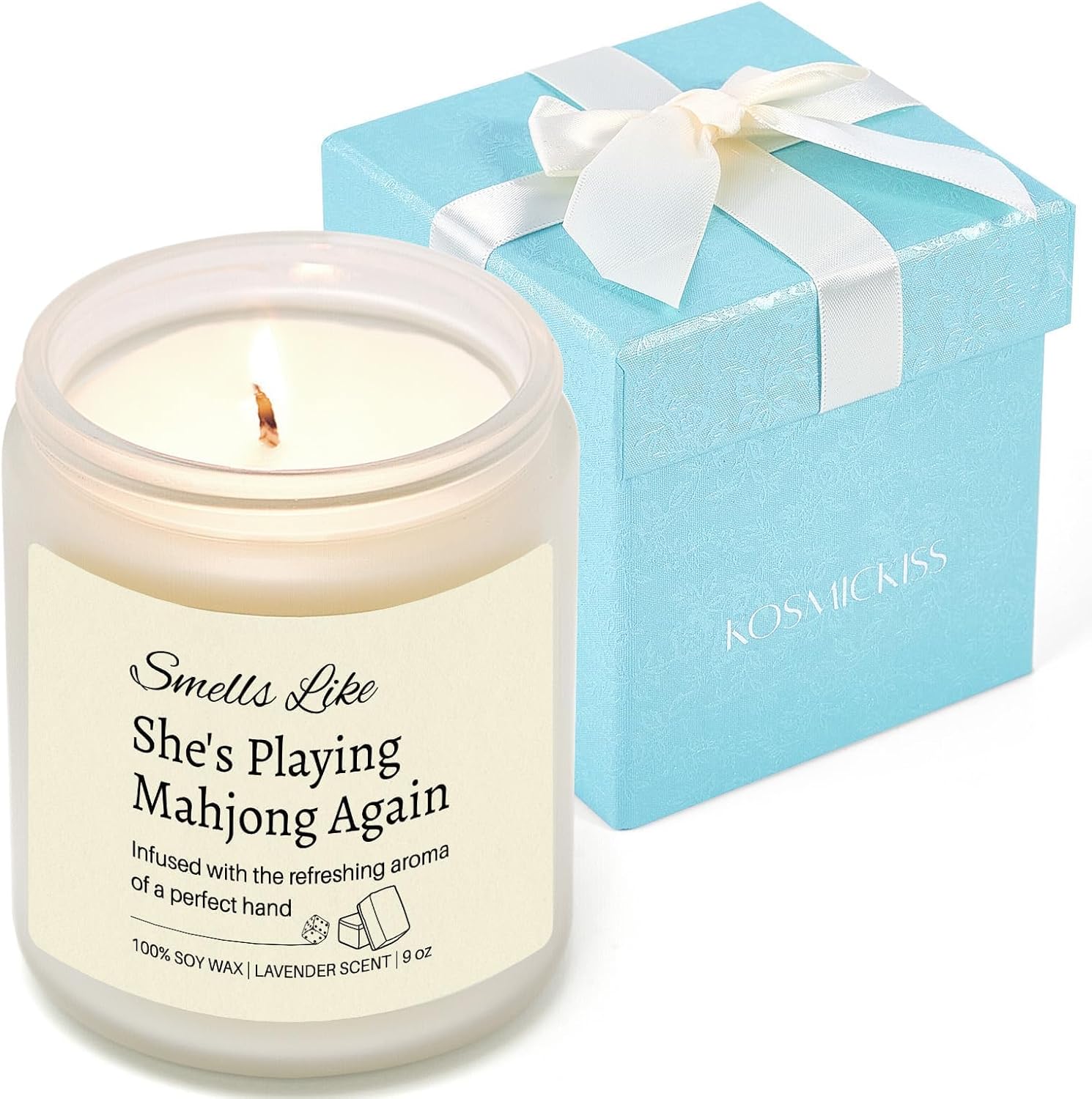 Funny Mahjong Gifts for Women Unique, Mahjong Party Supplies for Chrismas Birthday Gifts, Mah Jongg Accessories Gift for Mahjongg Players & Lovers, Firends, Hostess, Lavender Scented Candle