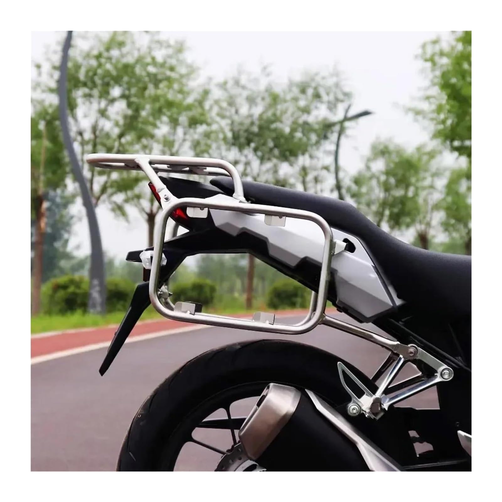Motorra Gepäckträger hinten Für CB400X 2019–2022 Für CB500X 2019–2023 Topcase Satteltasche Gepäckbox Montagehalterung Gepäckträger(Silver One Set)