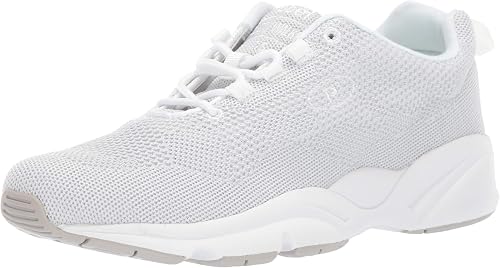 Propét Women's Stability Fly Sneaker, Denim/White, Numeric_9_Point_5 Narrow