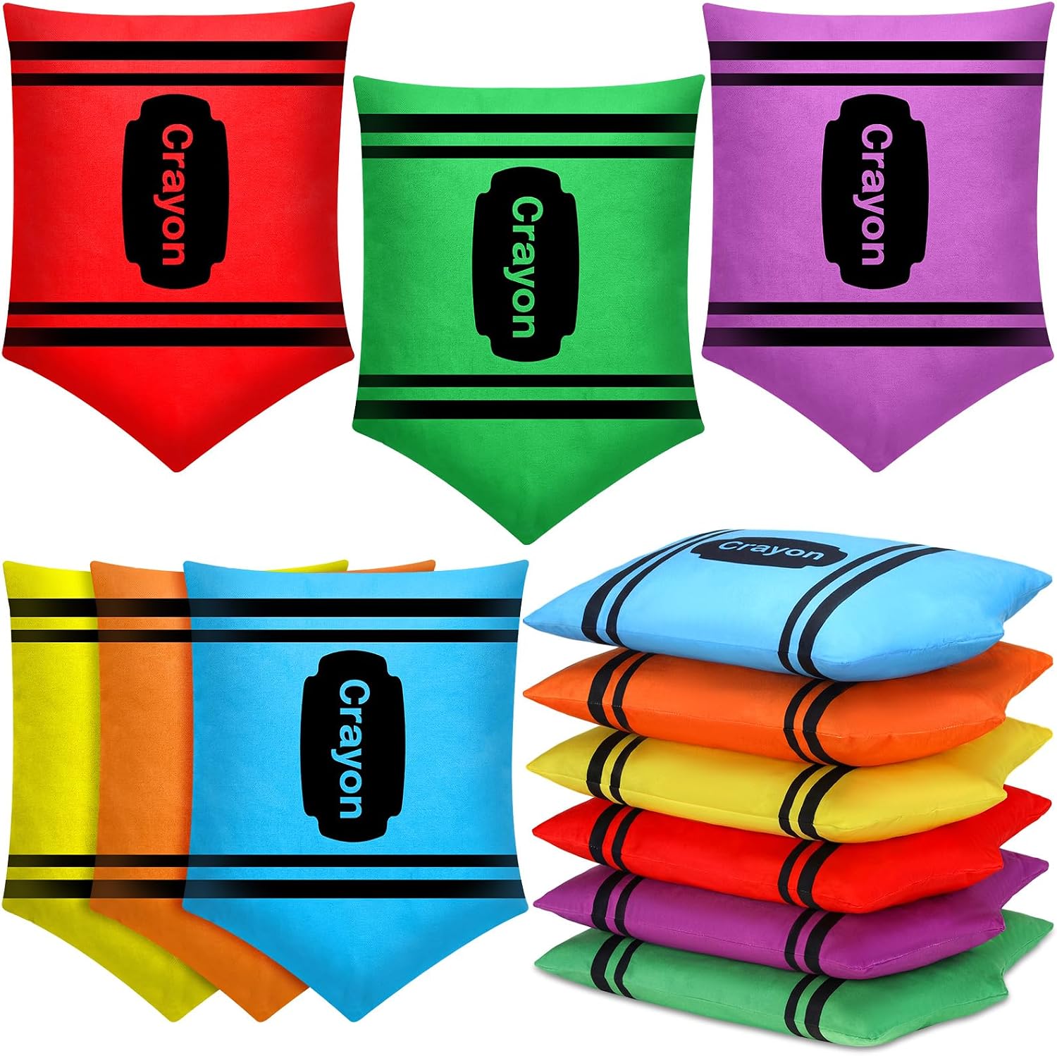 Yousoontic 6 Pcs Classroom Floor Cushions Colorful Crayon Classroom Decor 14 x 20in Crayon Flexible Seatings Cute Plush Throw Pillow Back to School Supplies for Elementary Daycare Learning Play Areas