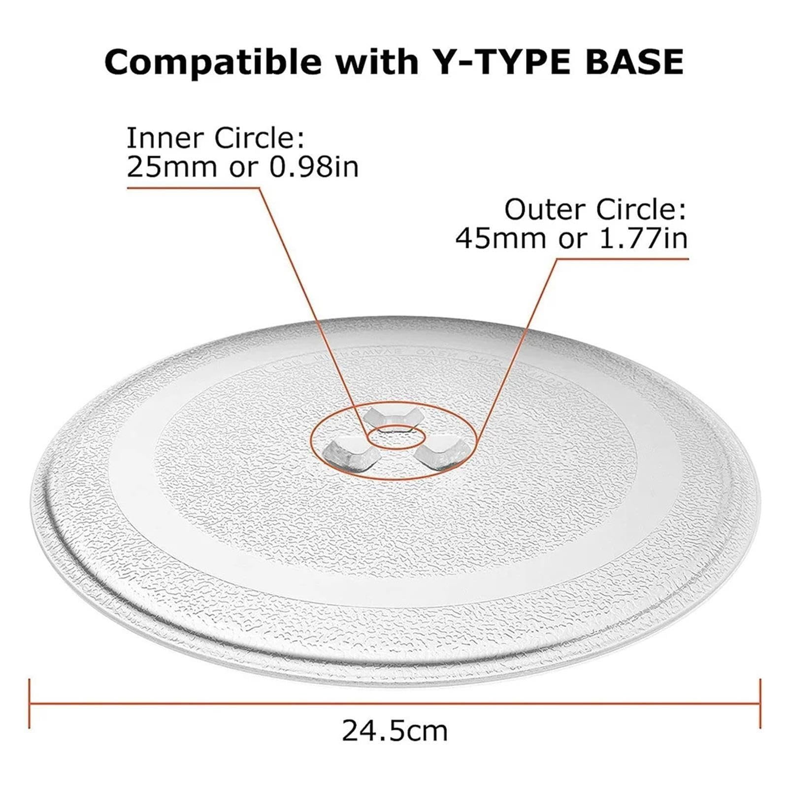 Universelle Mikrowellen-Glasplatte 24,5 cm