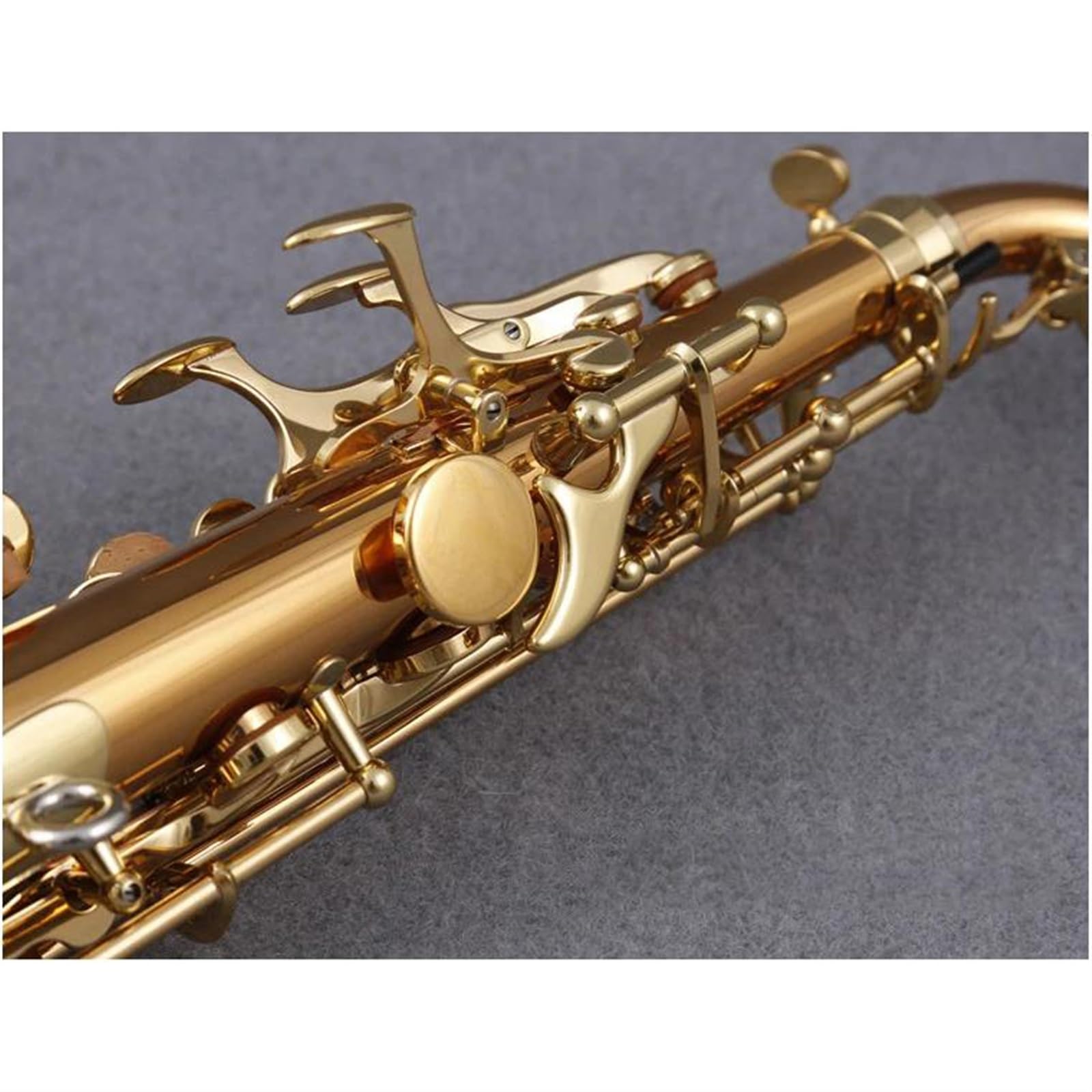 sassofono Sassofono Soprano Per Studenti Si Bemolle Caffè Oro Sax Soprano Curvo Professionale Strumento Musicale (Color : Leather bag)