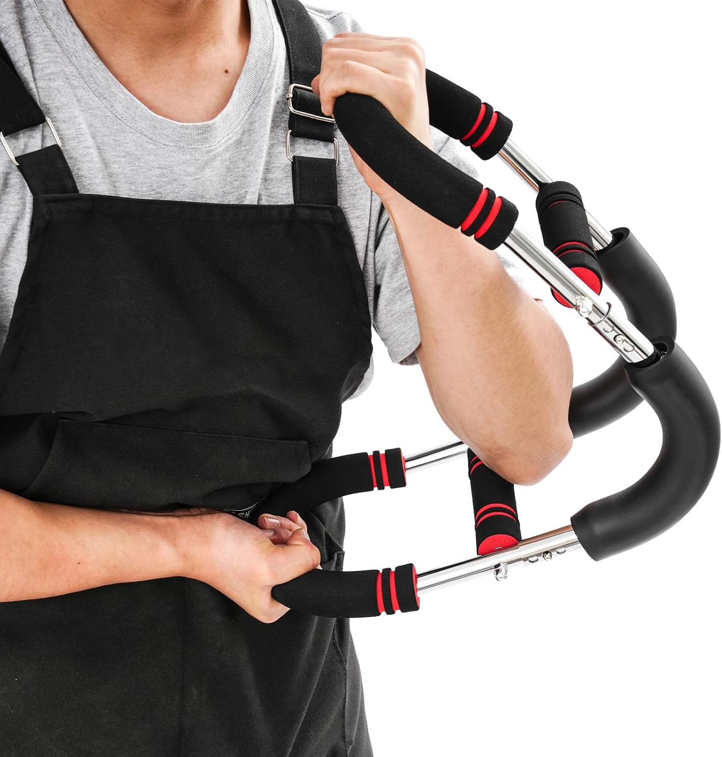 Twister Arm Trainer, Adjustable Chest Workout Equipment, 66-110lbs Adjustable Resistance Upper Body Muscle Strength Builder Clip Exerciser, Portable Spring Resistance Home Fitness Equipment