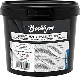 XXL Premium Strukturpaste im Eimer 3,5 kg – Weiß – Spachtelmasse & Modellierpaste für Acrylmalerei & Leinwand – 3D-Effekte, Texturen & Reliefs (Feinkörnig)