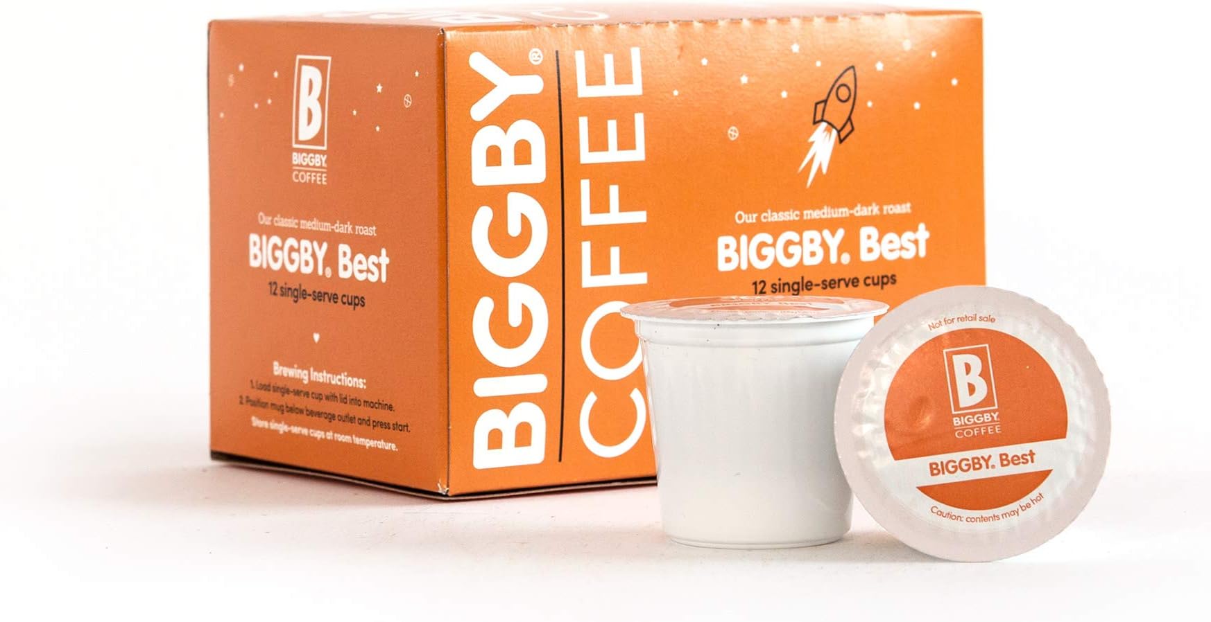 BIGGBY Best, Single Serve Coffee Pods, 12 Count Box, Medium Roast
