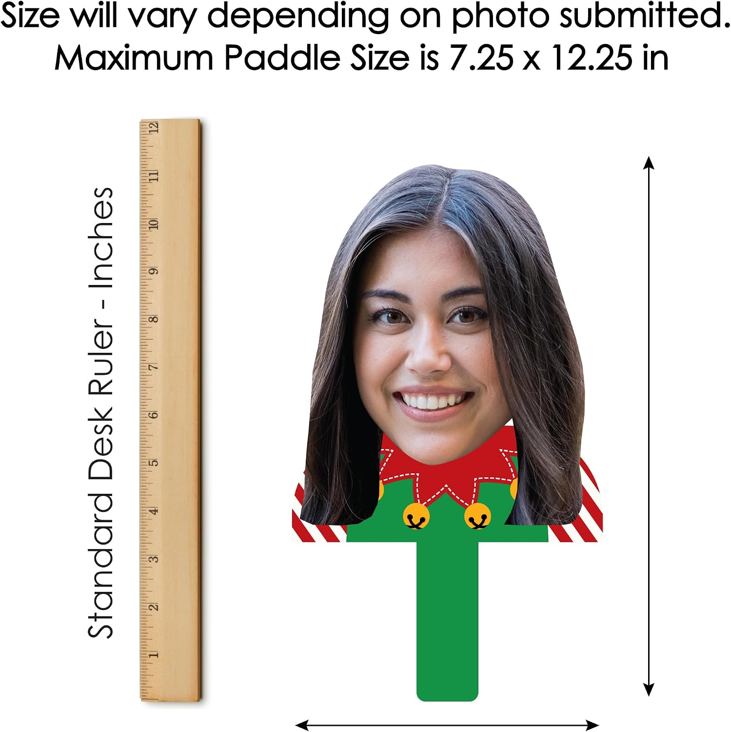 Big Dot of Happiness Custom Photo Ugly Sweater - Head Cut Out Photo Booth and Fan Props - Fun Face Cutout Paddles - Set of 6