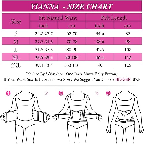 Miniatura 5 de YIANNA Waist Trainer Belt for Women Waist Trimmer Weight Loss Workout Fitness Back Support Belts