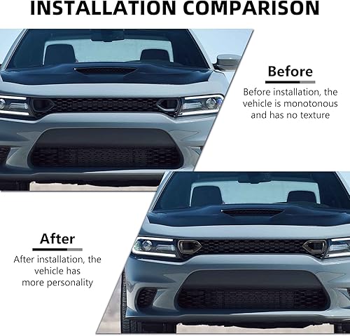Miniatura 2 de Funda para parrilla delantera del cargador, insertos de rejilla de parachoques delantero, moldura de malla compatible con accesorios exteriores