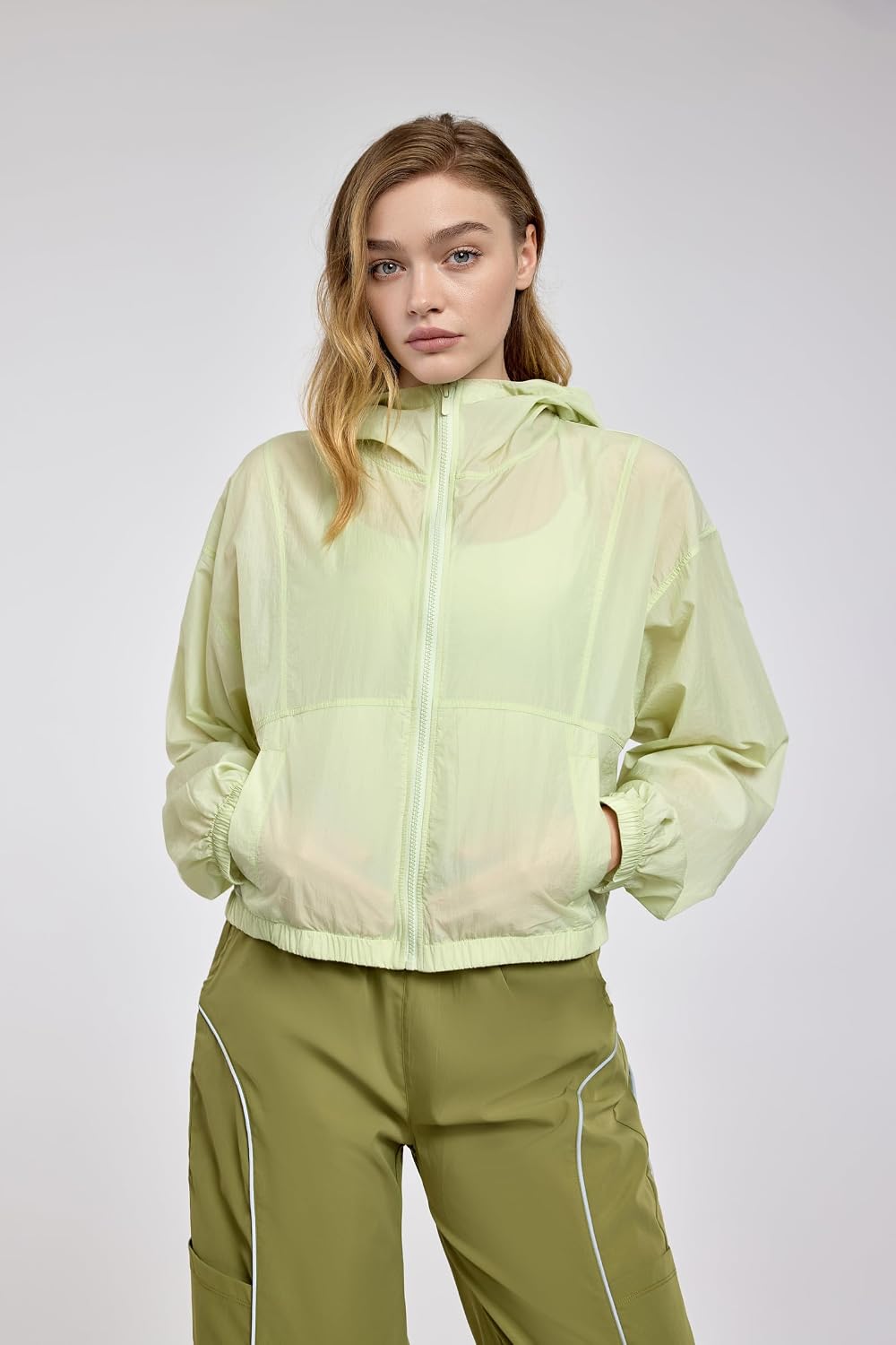 altiland Ultra Light Workout Hooded Jacket for Women, UPF 50+ Full Zip Athletic Gym Running Jackets with Pockets