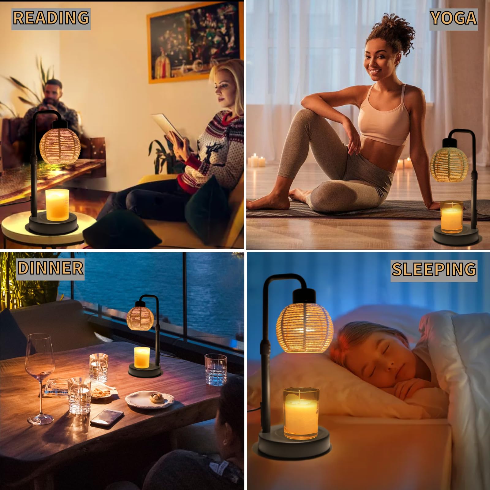 podgrzewacz do świec, lampa elektryczna z timerem, regulowana wysokość podgrzewacz woskowy do topienia ogrzewania, małe świece w słoikach, podgrzewacz do świec zapachowych,