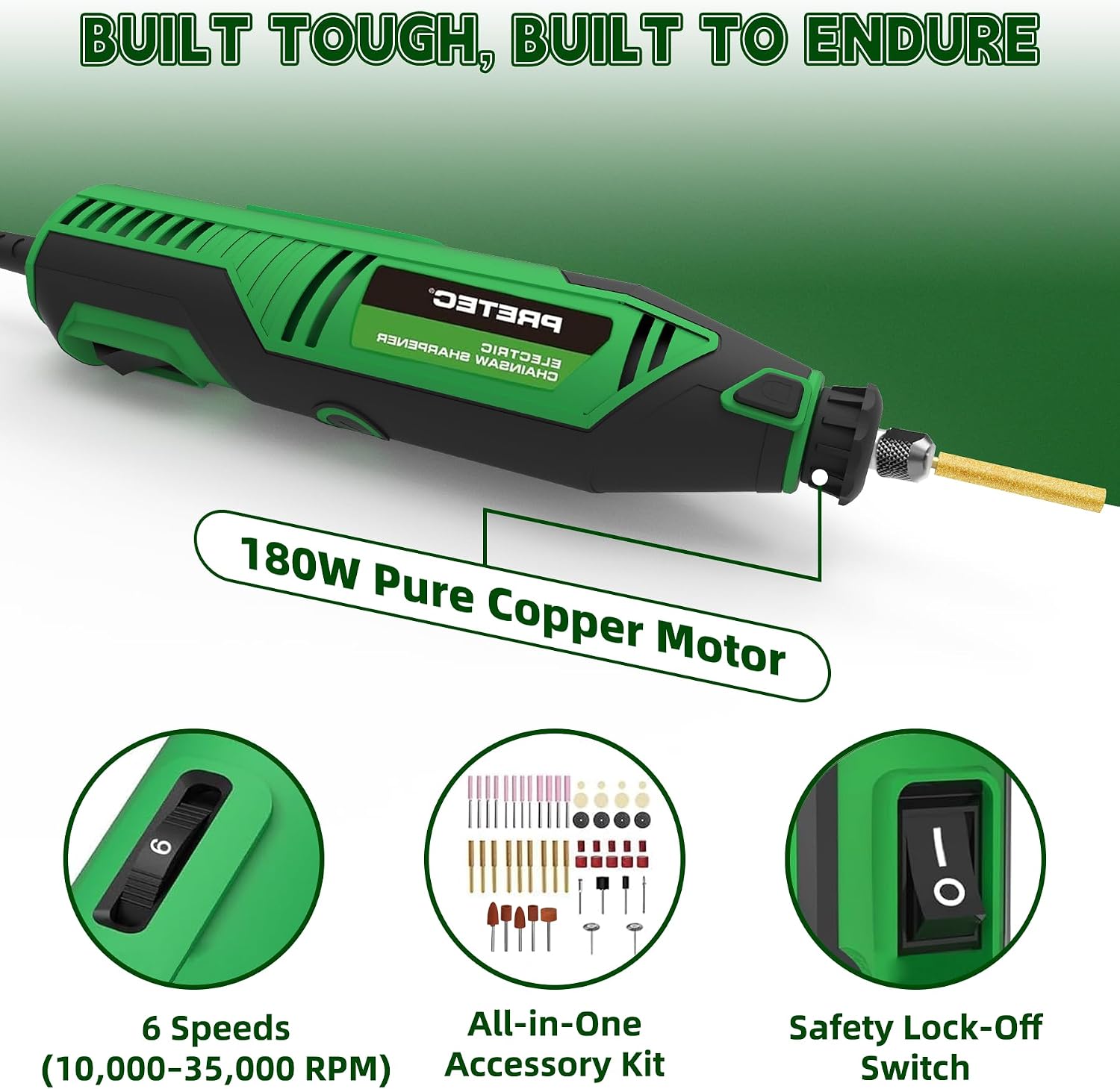 Electric Chainsaw Sharpener Kit, Multi-Purpose Rotary Tool Kit - Chain Saw Sharpener Tool with 54PCS Accessories Angle Attachment Sharpening Wheel Bits for All Chainsaw Chains & DIY Crafts