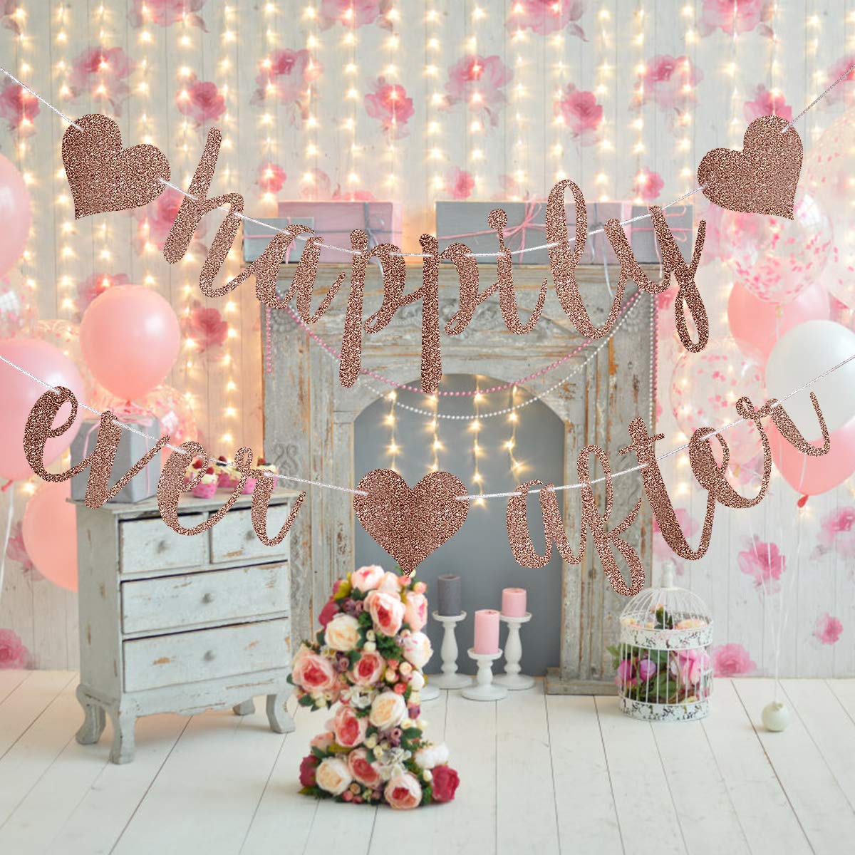 Unique Party- Bannière, 83453, Rose/argenté