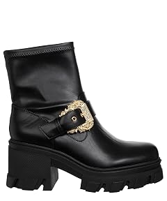 VERSACE JEANS COUTURE women heeled ankle boots black