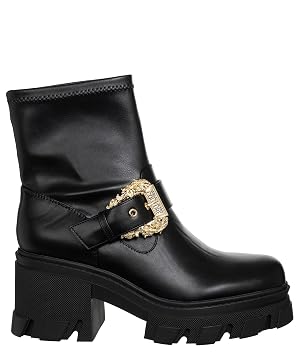 VERSACE JEANS COUTURE women heeled ankle boots black