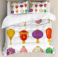 Vista 29 de Ambesonne Juego de funda de edredón de baloncesto, silueta de jugador de baloncesto, promoción de campeonato de competencia de atleta, juego de ropa