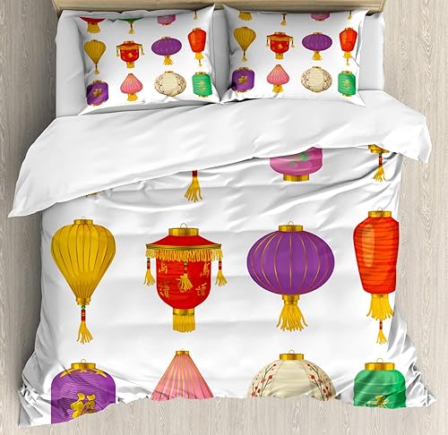 Miniatura 29 de Ambesonne Juego de funda de edredón de baloncesto, silueta de jugador de baloncesto, promoción de campeonato de competencia de atleta, juego de ropa