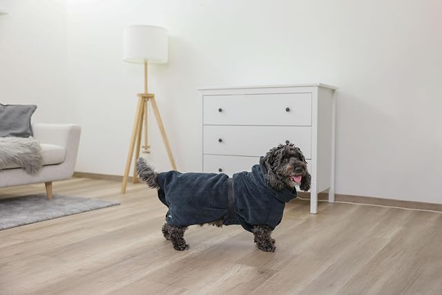 Foto 7 de 7 de KERBL PET Albornoz para Perros, Azul, M, Longitud de Espalda 50 cm
