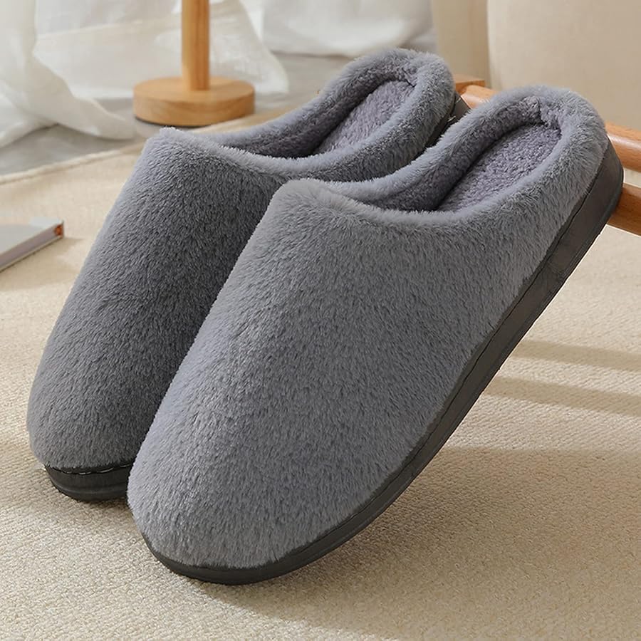 LE KAPMOZ Men's Boiled Wool House Slippers Breathable Winter Warm Slip On Mules Indoor/Outdoor Slipper For Women Two Tone Cap Toe Clog, Dark Gray/Light Gray Felt Sole, 10.5-11.5 Women/8-9 Men