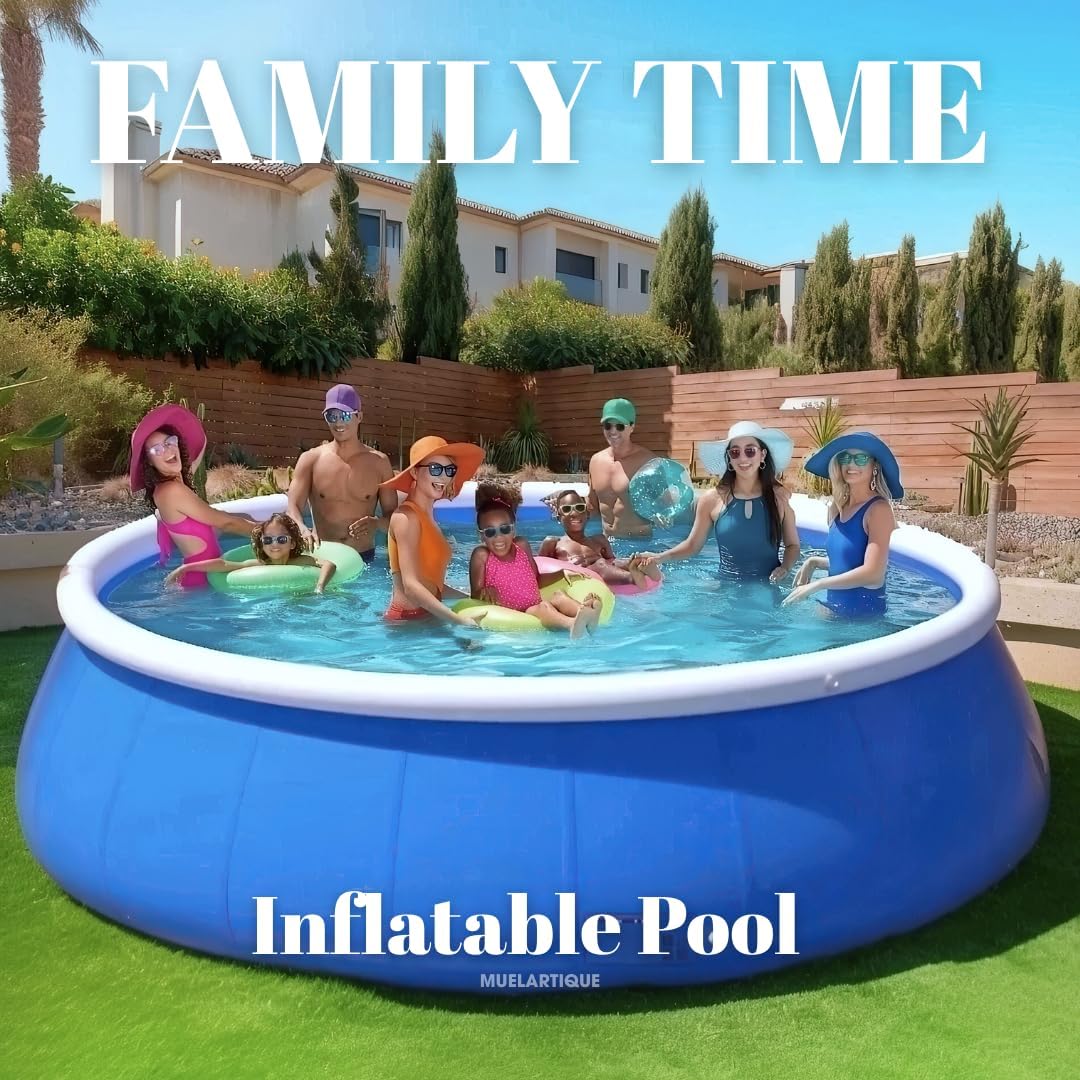 12FT Inflatable Swimming Pool for Adults & Kids – Large Family Above Ground Pool for Backyard, Easy Setup Outdoor Garden Pool for Summer Water Fun & Relaxation