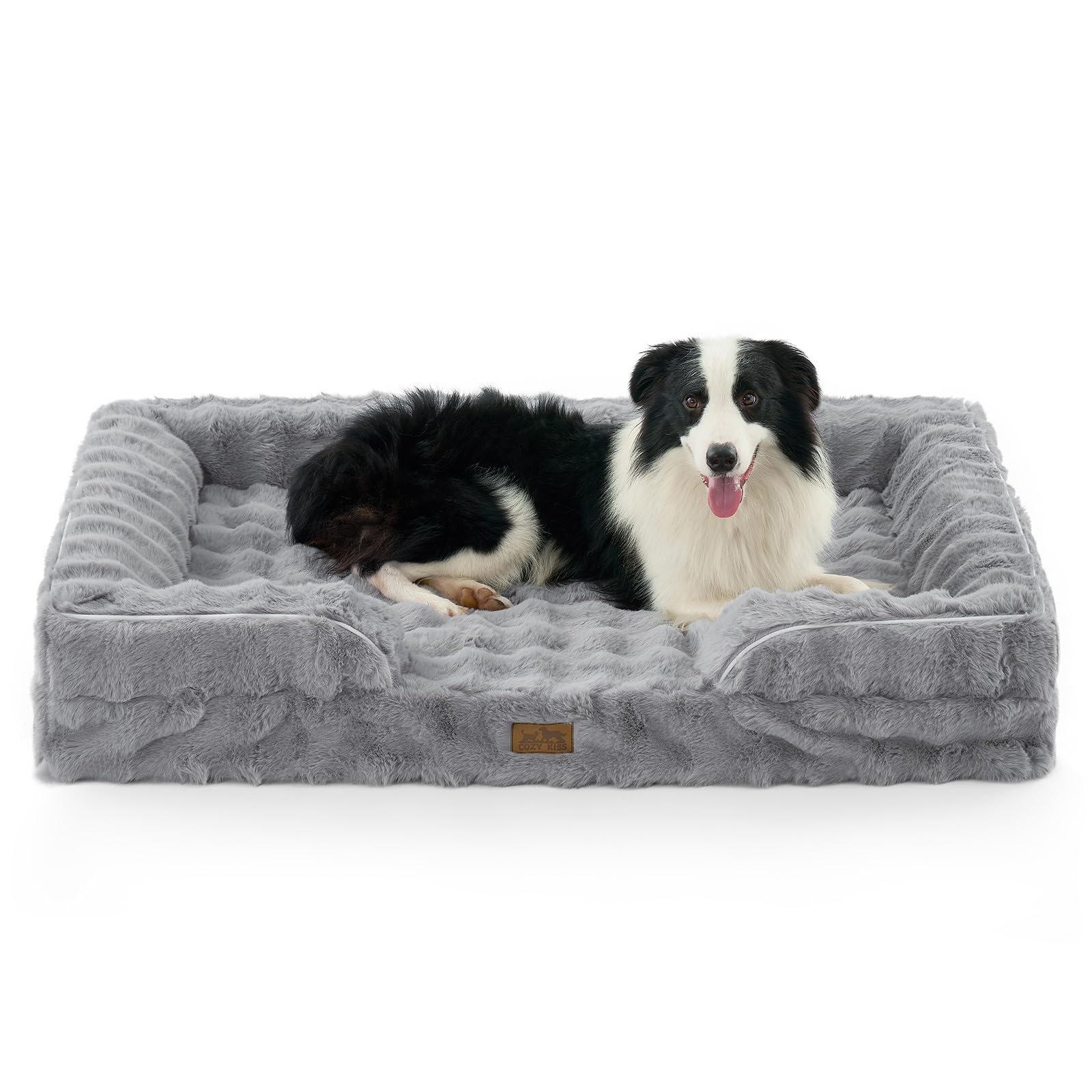 COZY KISS Coussin OrthopéDique pour Chien, TrèS Grand, en Similicuir, Garni De Mousse Haute Densité, Housse ImperméAble, AntidéRapante, Douce, Chaude Et Lavable, Taille XXL