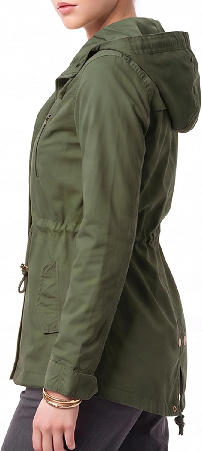 Design by Olivia Women's Military Anorak Safari Hooded Utility Jacket