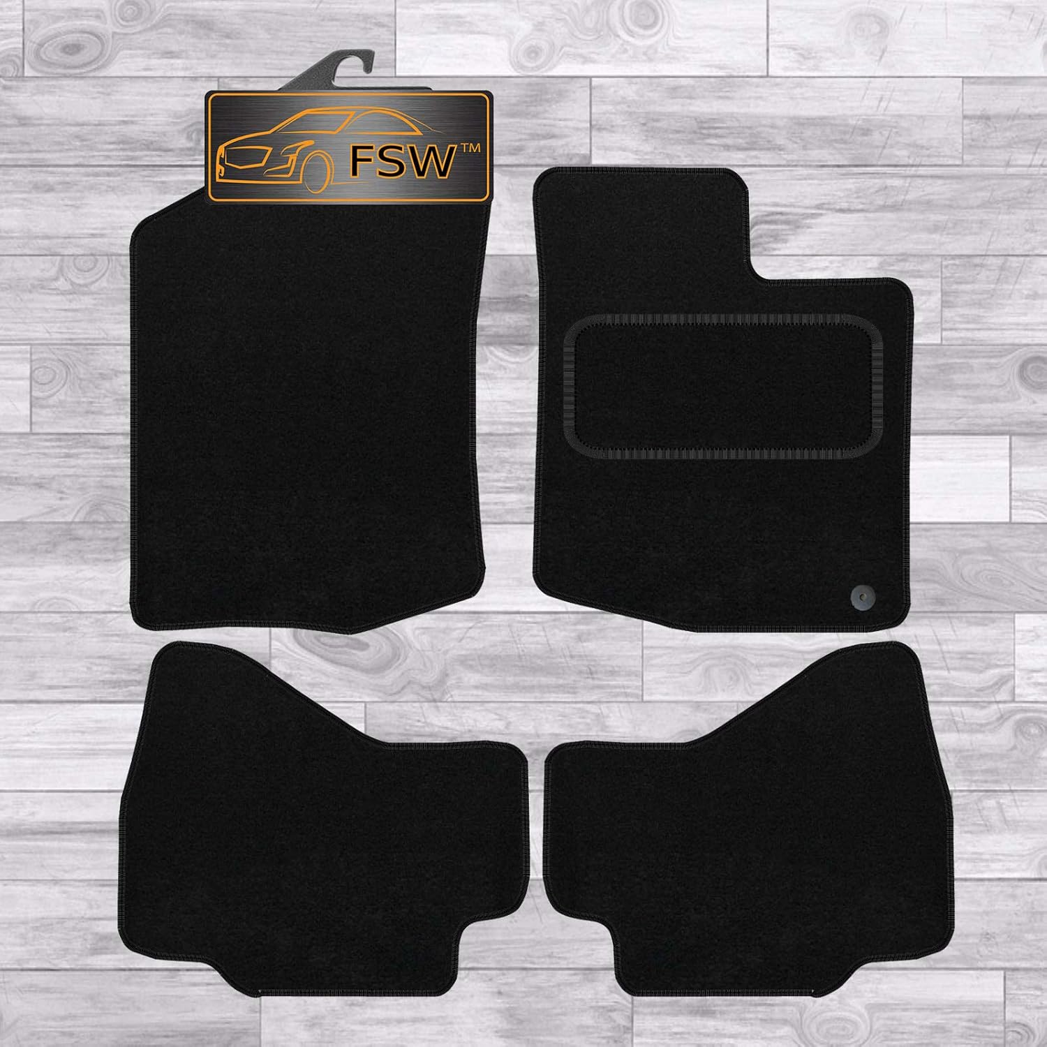 FSW Tailored Mats Fits TOYOTA Aygo 20052013 Black Carpet Anti