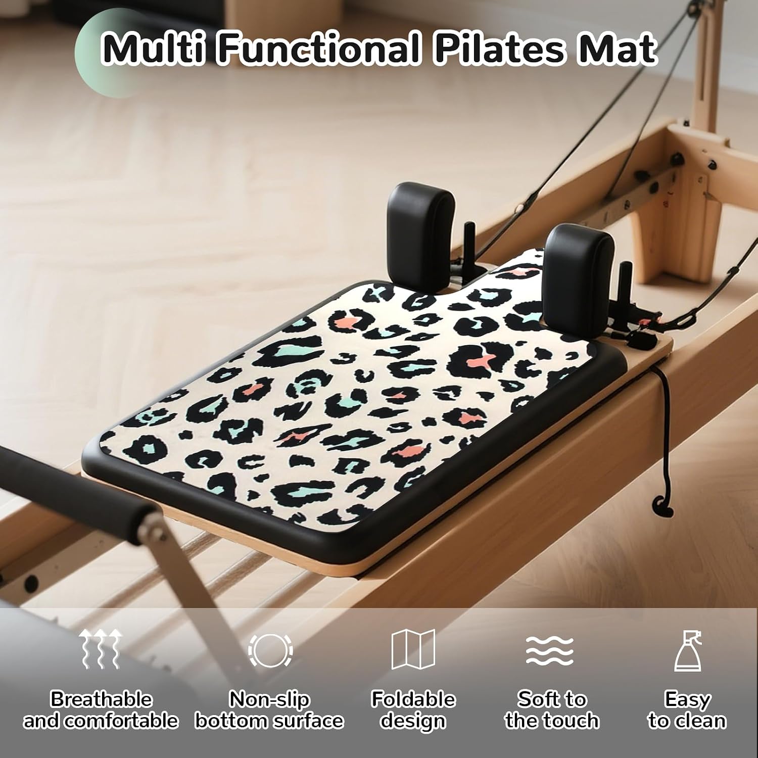 Non-Slip Pilates Reformer Mat Cover, 39 x 23” Pilates Towel Mat