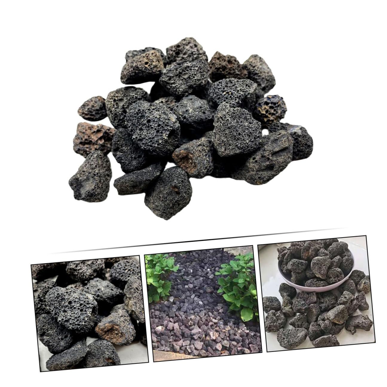 Vulkanische Dekosteine Aquarium 2 3cm Naturstein für Süßwasser Aquarien Pflanzgefäße 1000g