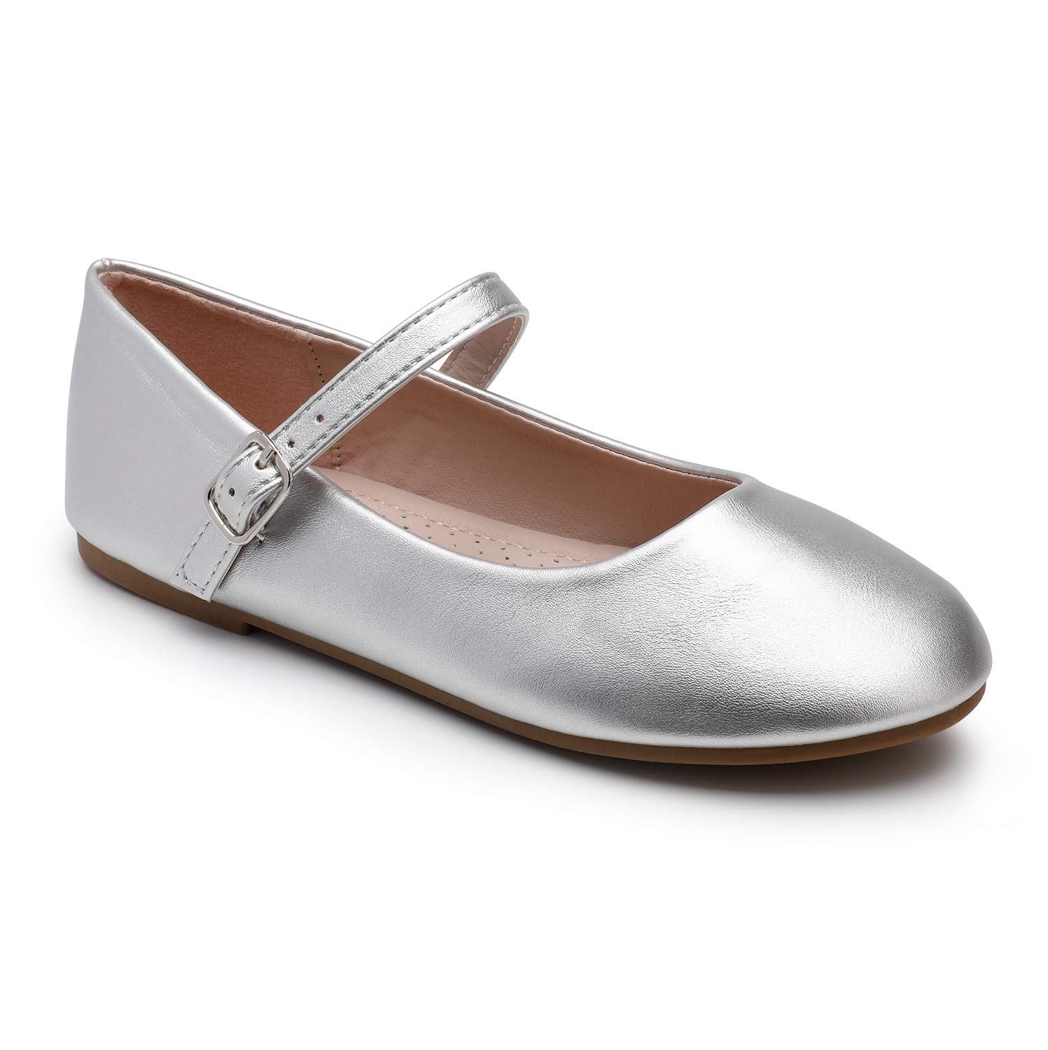 TraryGirls Mary Janes Ballet Flats School Uniform Dress Shoes Casual Party Wedding Flower Shoes for Little Kid/Big Kid