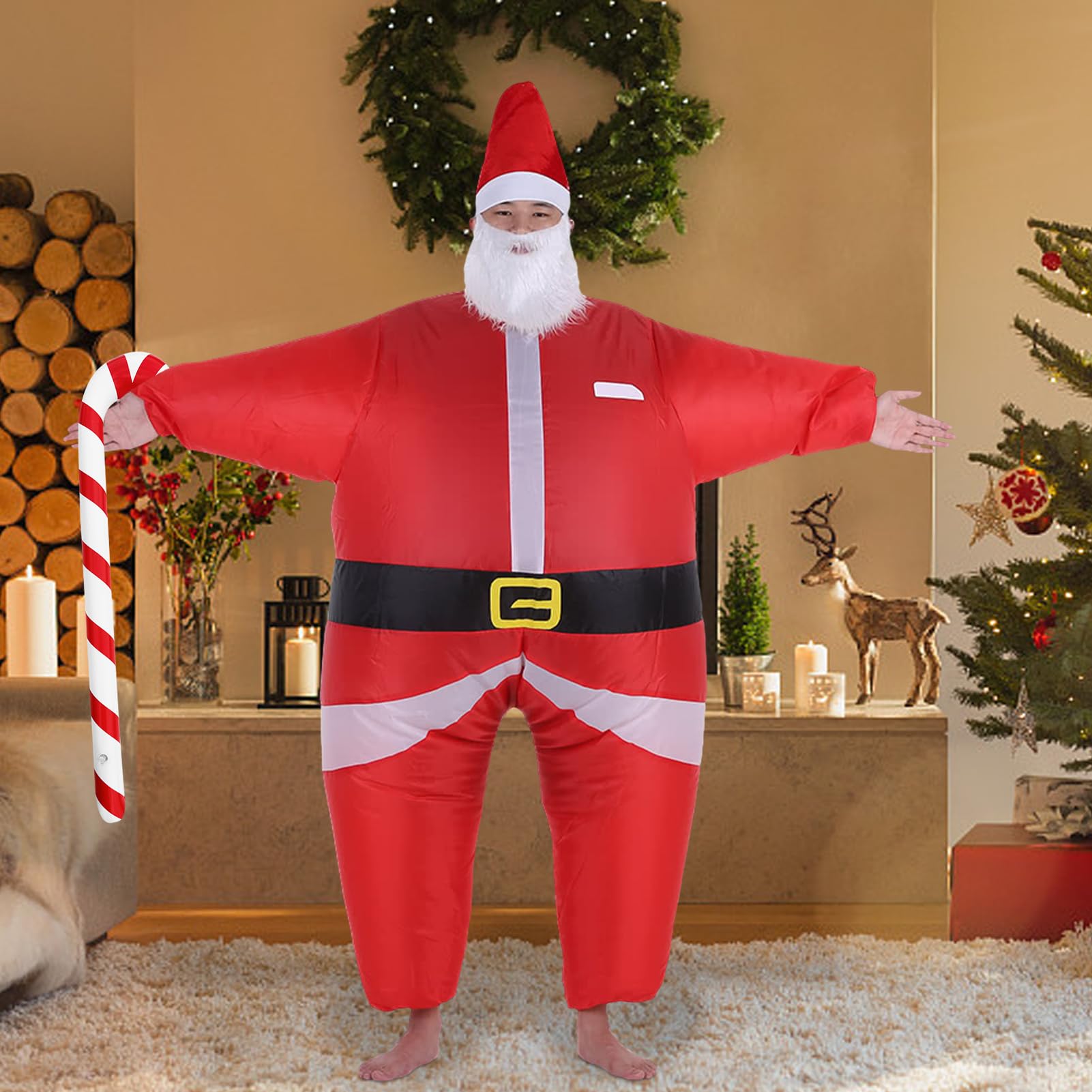 Antsparty Santa Claus Inflatable Costume, Christmas Blow up Costume, Funny Christmas Inflatable Santa Claus Fancy Dress Adult - Image 4