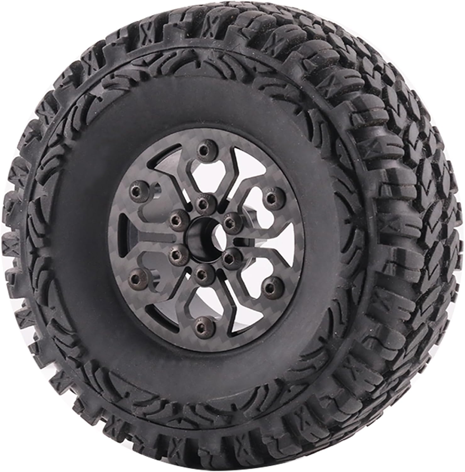 1.9" Aluminum Beadlock Wheel Rims 4PCS Carbon Fiber for 1/10 RC Crawler TRX4 Axial Capra SCX10 VS4-10 Gen8 Upgraded Carbon Fiber 1.9 Beadlock Wheel Rims