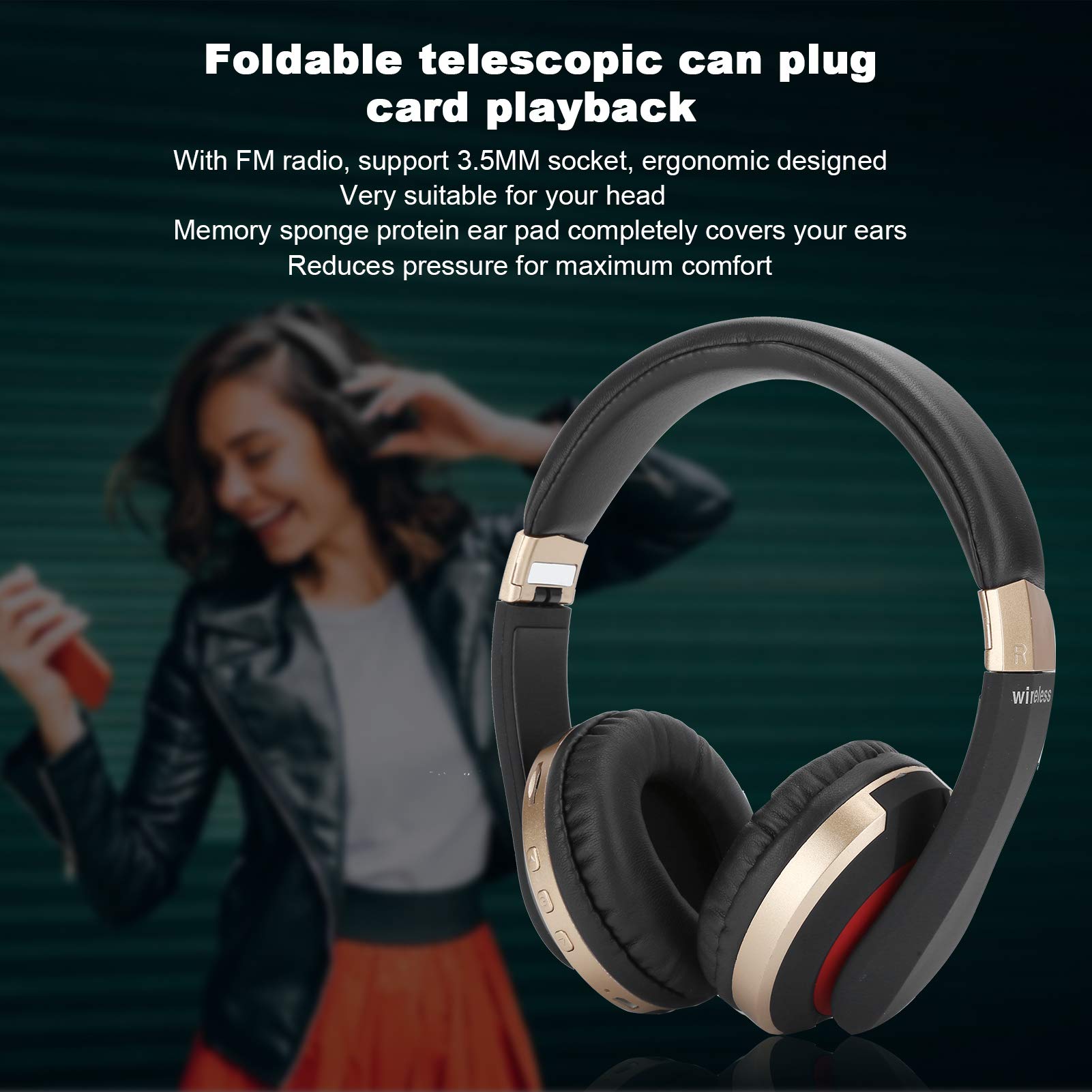 Asixxsix Mini Auricolare Wireless, Cuffia Bluetooth con 200 Ore di Standby, Compatibile con Android IOS, per Corsa Fitness, Ricarica di Tipo C, Auricolare Singolo con Ganci per L'orecchio