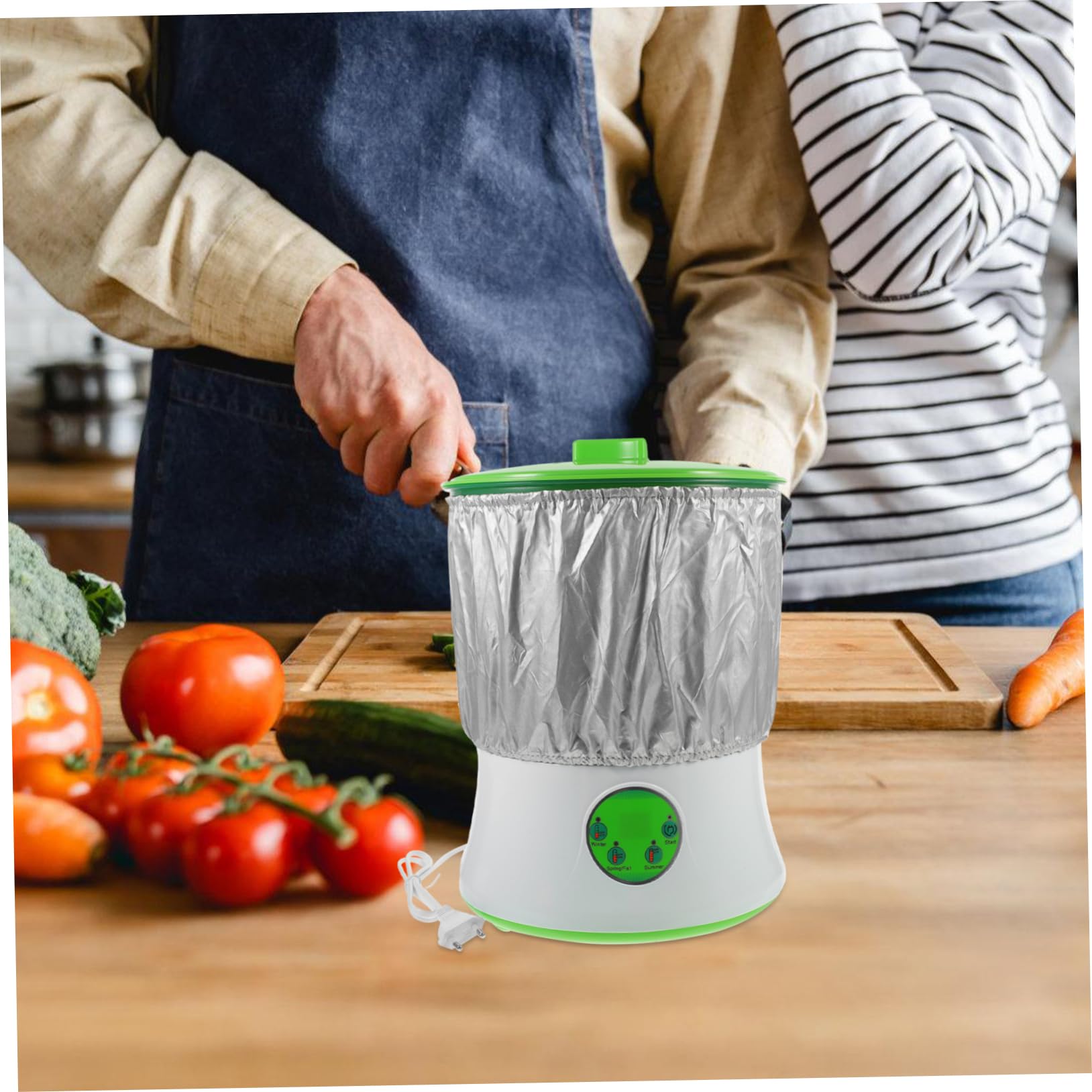 BESPORTBLE Machine à Germer Haricots Électrique à Double Niveau Contrôle par Micro-Ordinateur pour Germination Domestique