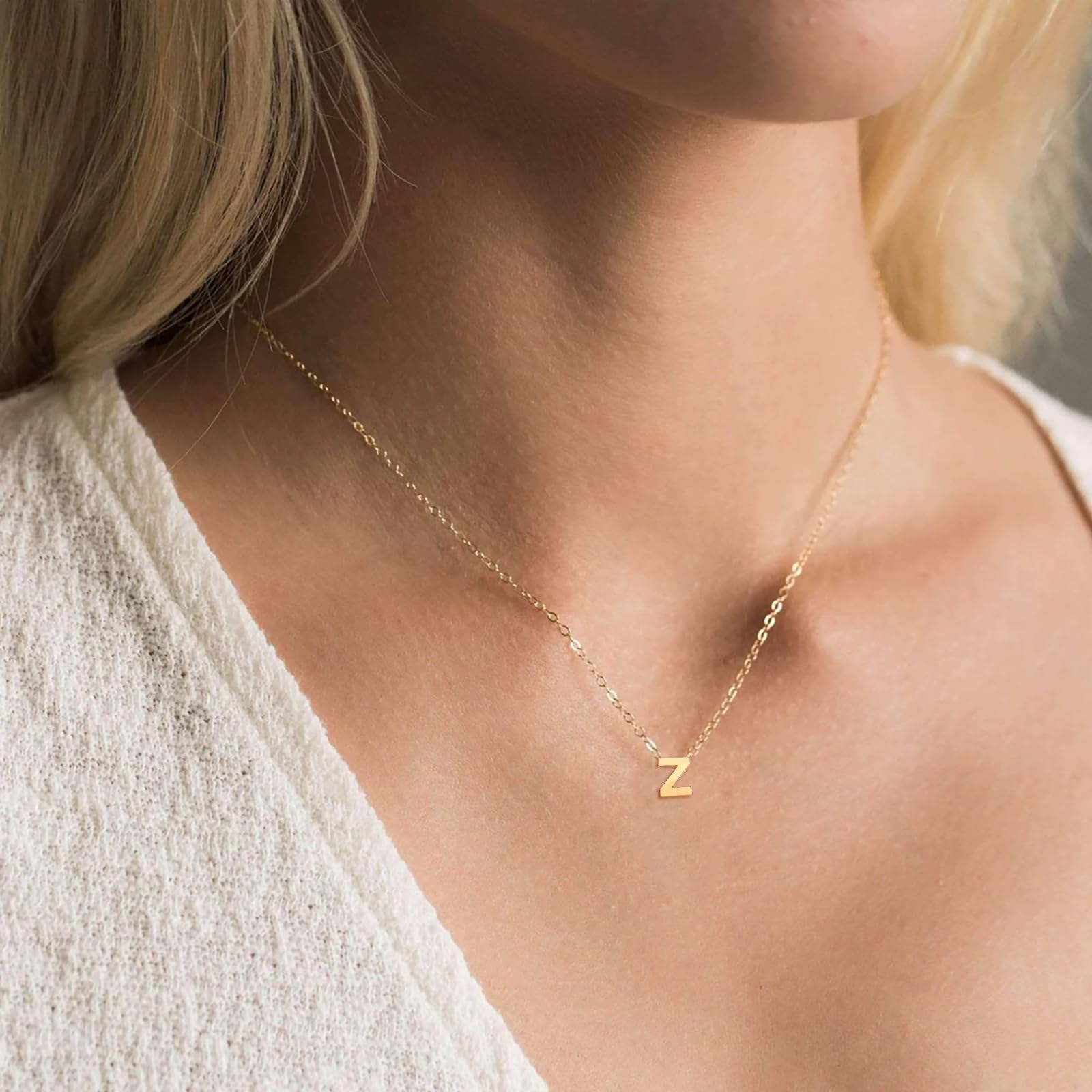 HMJGDHX Mehrschichtige Initialen-Halsketten für Frauen, 14-Karat-Gold-Buchstabenanhänger, mehrschichtige Halskette 26 Großbuchstaben AZ für Frauen und Mädchen, Schmuck