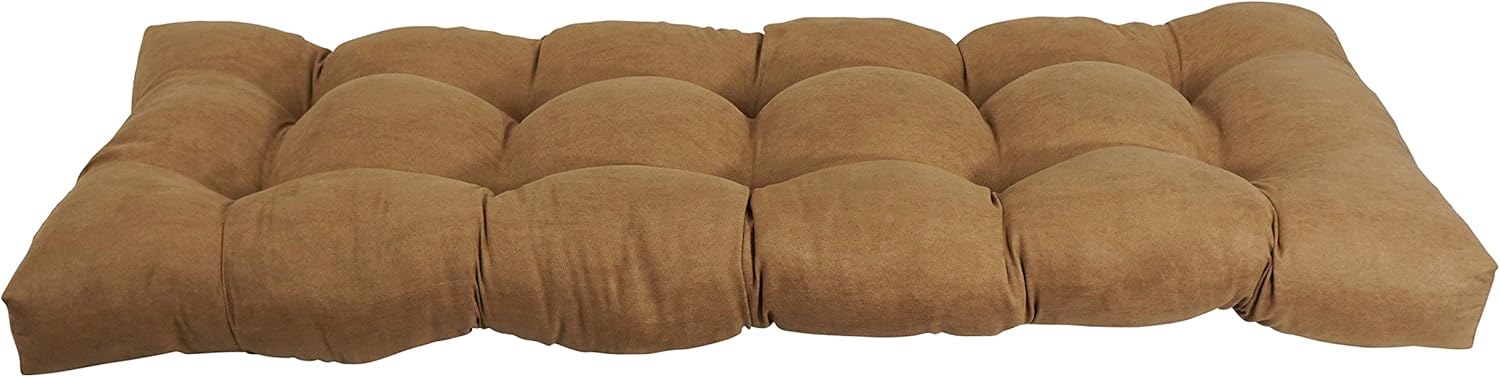 Blazing Needles Microsuede Tufted Bench Cushion, 51" x 19", Saddle Brown 1 Count