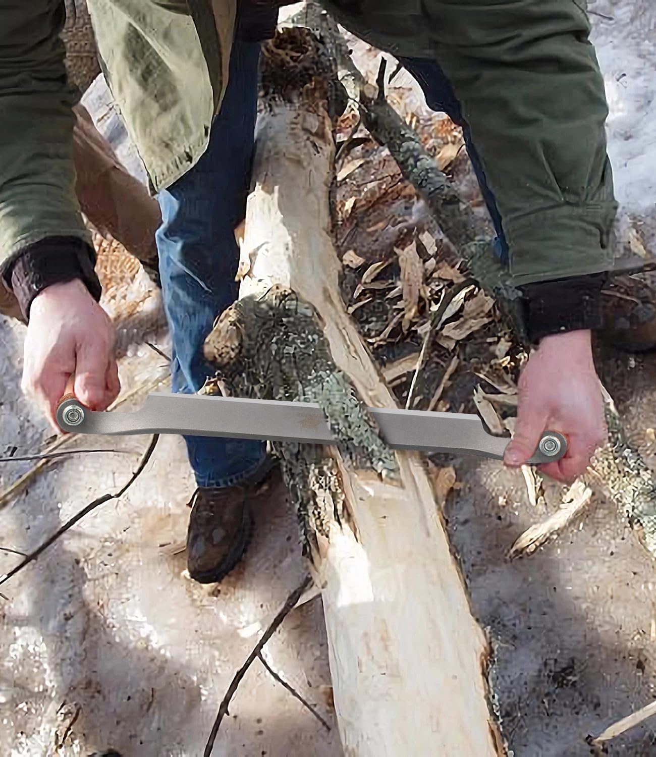 Draw Knife, Straight Debarking Tool No Assembly Required, 10" Blade Woodworking Tool,1065 Manganese Steel, Ergonomic Solid Wood Handle