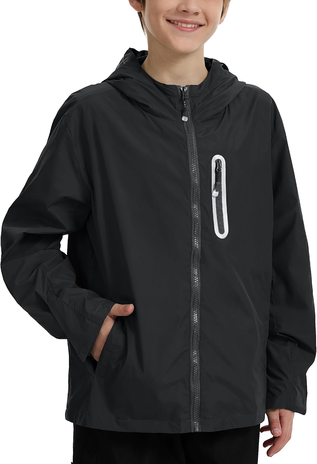 UIQUR Boys Girls Rain Jacket Kids Waterproof Raincoats 5-14 Years
