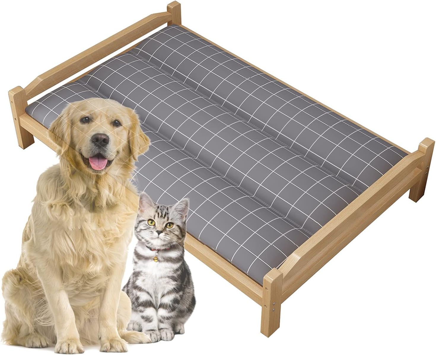 Pet Bed Medium Large Elevated Dog Bed with Wood Frame, Lightweight Indoor Outdoor Pet Cot with Breathable Mattress, for Pets Within 40 Kg / 88 Lbs (Size : XL-120x60x25cm/47x23.6x9.8) ()