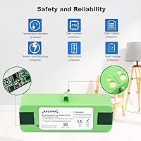 Vista 4 de NASTIMA Batería de repuesto de 14.8V 5000mAh compatible con iRobot 960 980 981 970 965 801 805 850 860 877 890 891 895 695 694 690 685 680 677 675