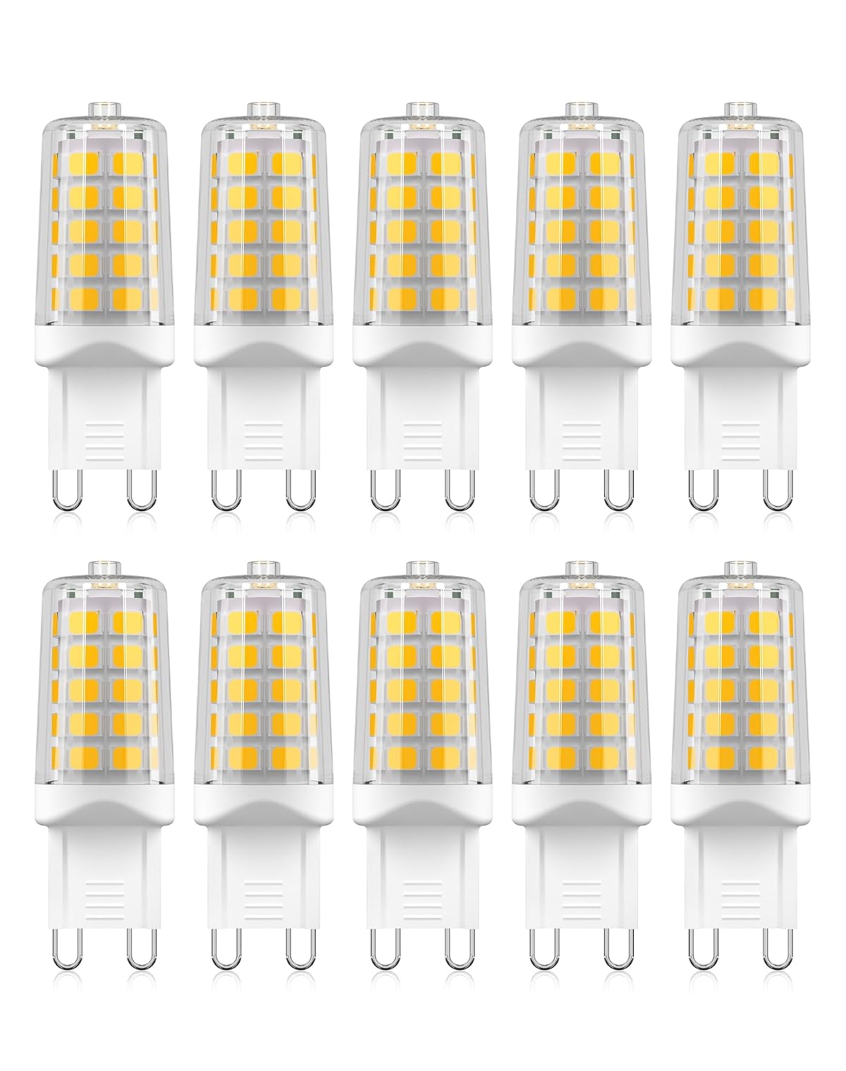 GOHDLAMP G9 LED Bulbs 10 Pack, 4W Non-Dimmable, 4000K Neutral White, 450 Lumen,