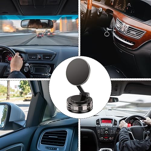 Miniatura 5 de Soporte magnético para teléfono, soporte portátil de succión al vacío, soporte giratorio de 360 grados, soporte de teléfono para tablero con sistema