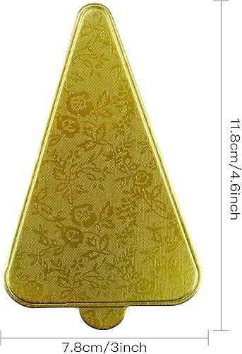 Vista 14 de Lainrrew Mini tablas para tartas, 200 unidades, color dorado, estampado floral, cuadrado, cartón, apto para alimentos, a prueba de grasa, resistente