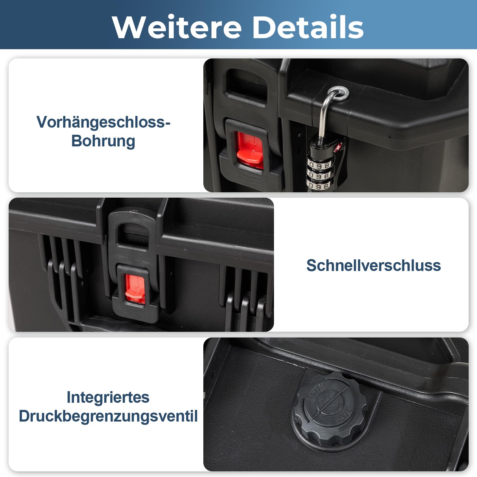 COWVIE Wetterfestes Hartschalen-Geheuse für DJI Gimbal, Trolleykoffer mit Rollen, Ausziehbarer Griff, Klett-Trennwände & Gurte, IP67 Wasserdicht & Staubdicht für Kamera, Drohnen & Equipment